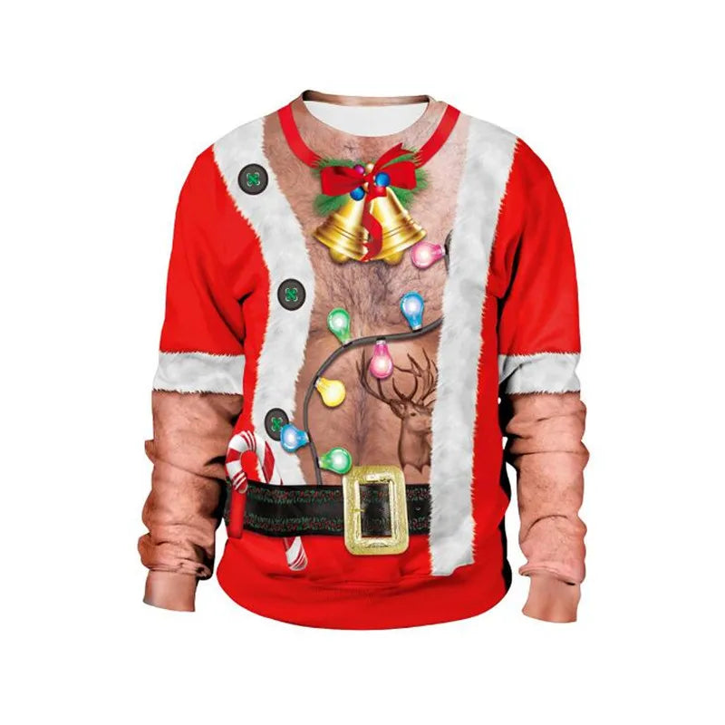 New listing Christmas Sweaters Stylish Unisex Men Women Santa Claus Ugly Christmas Sweater Novelty Sexy Retro crew-neck hoodie