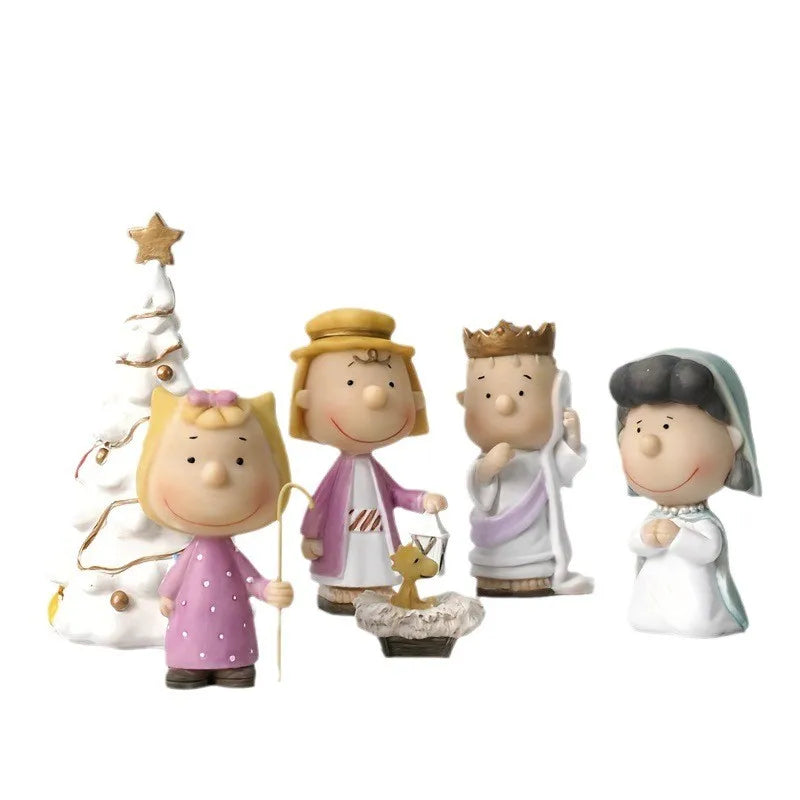 Crafts resin peanut Christmas tree cartoon ornaments custom For The Holidays The Christmas figurines Pageant Peanuts Nativity Se