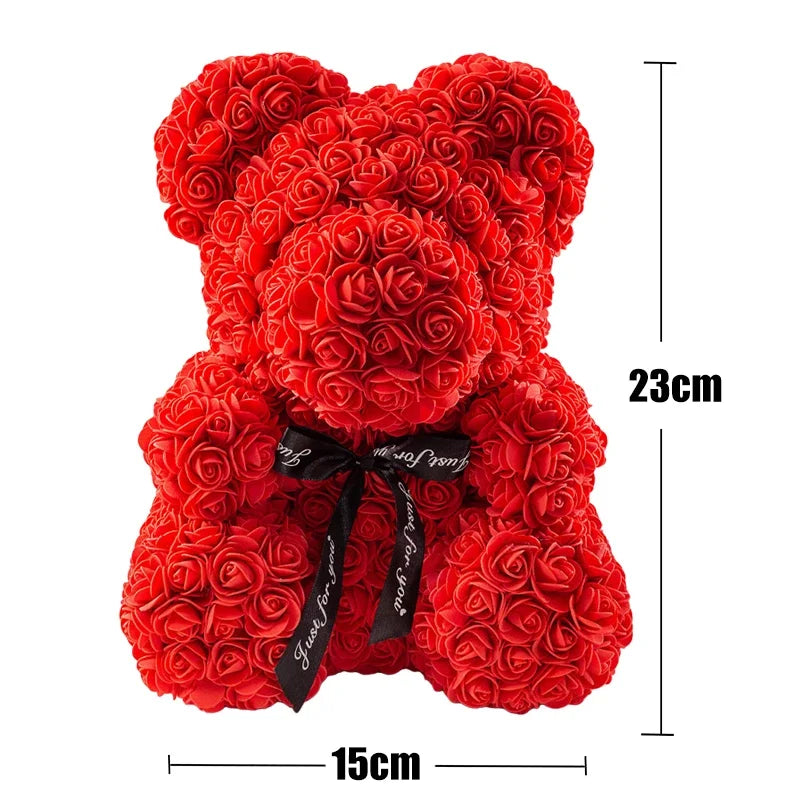 Artificial Flowers Rose Bear With LED Light Gift Box