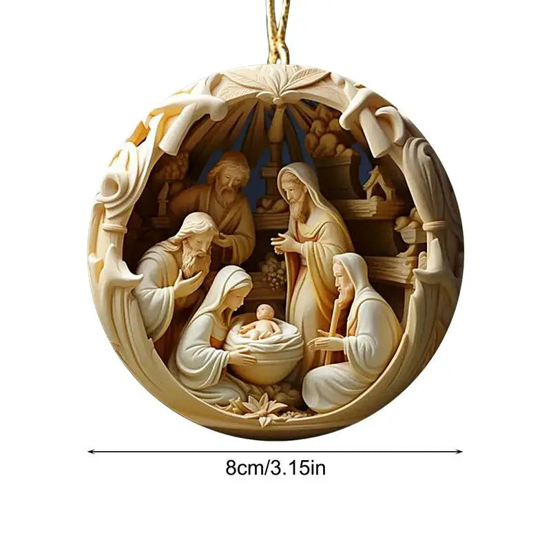 Nativity Keepsake Religious Ornament Creative Jesus Family Scene Christmas Tree Hanging Ornaments For Tree Pendant Decoration