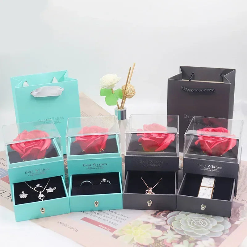 Eternal Rose Flower Jewelry Gift Box