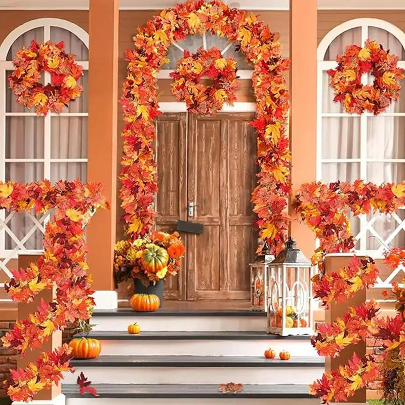 Fall Garland Maple Leaves Thanksgiving Decorations