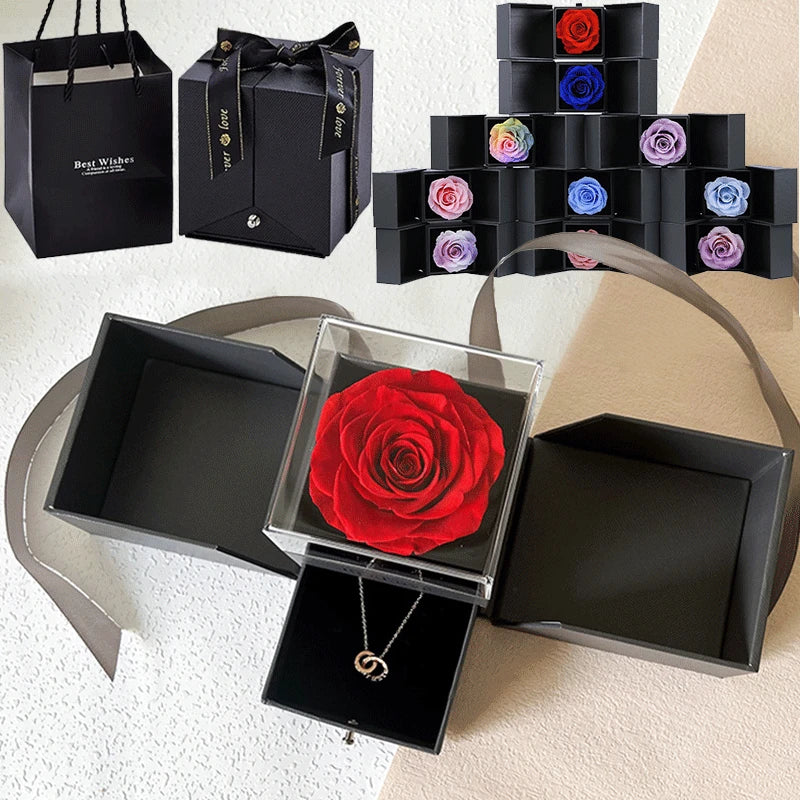 Eternal Rose Flower Jewelry Gift Box