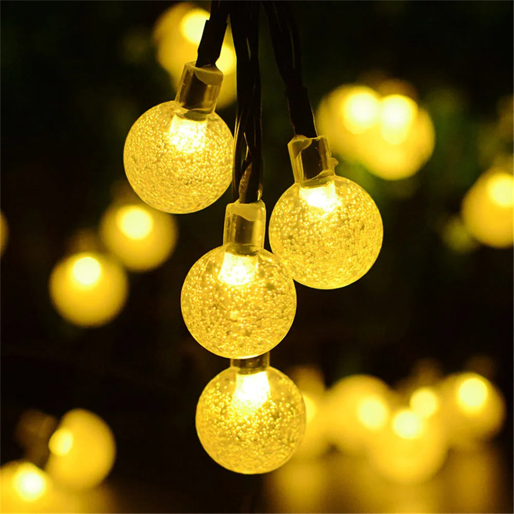 LED String Light Solar Fairy Lights 5m 20LED Warm Light Waterproof Outdoor Garden Wedding Decoration Christmas Lamp