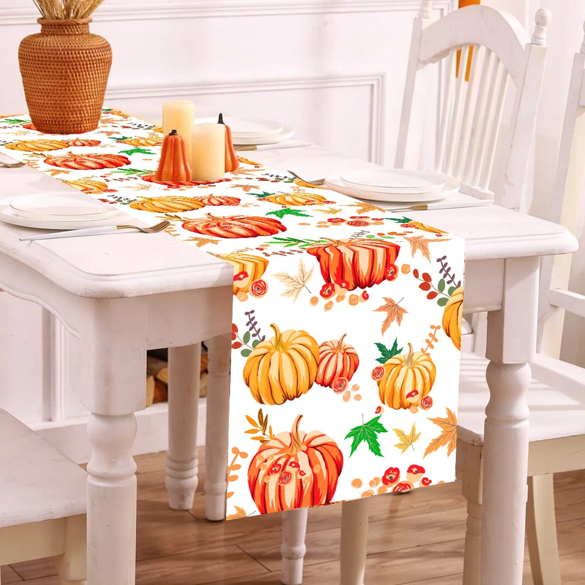 Thanksgiving Day Pumpkin Maple Leaf Table Covers