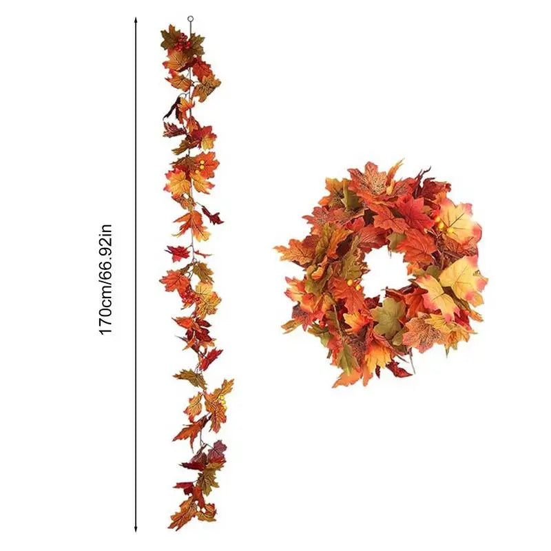 Fall Garland Maple Leaves Thanksgiving Decorations