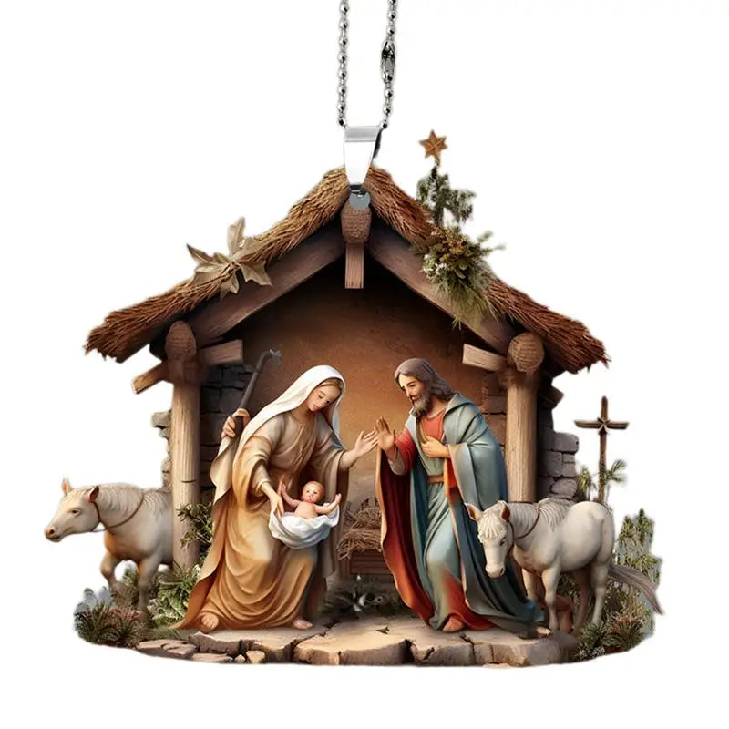 Christmas Nativity Scene Ornaments Nativity Scene Christmas Tree Decoration Nativity Scene Christmas Tree Decoration Acrylic 2D