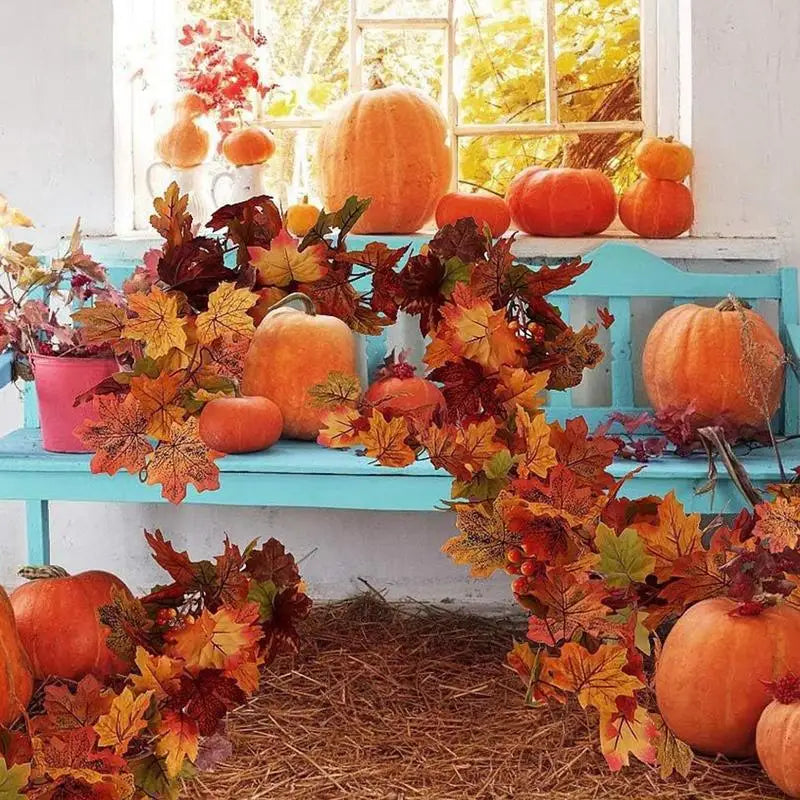 Fall Garland Maple Leaves Thanksgiving Decorations