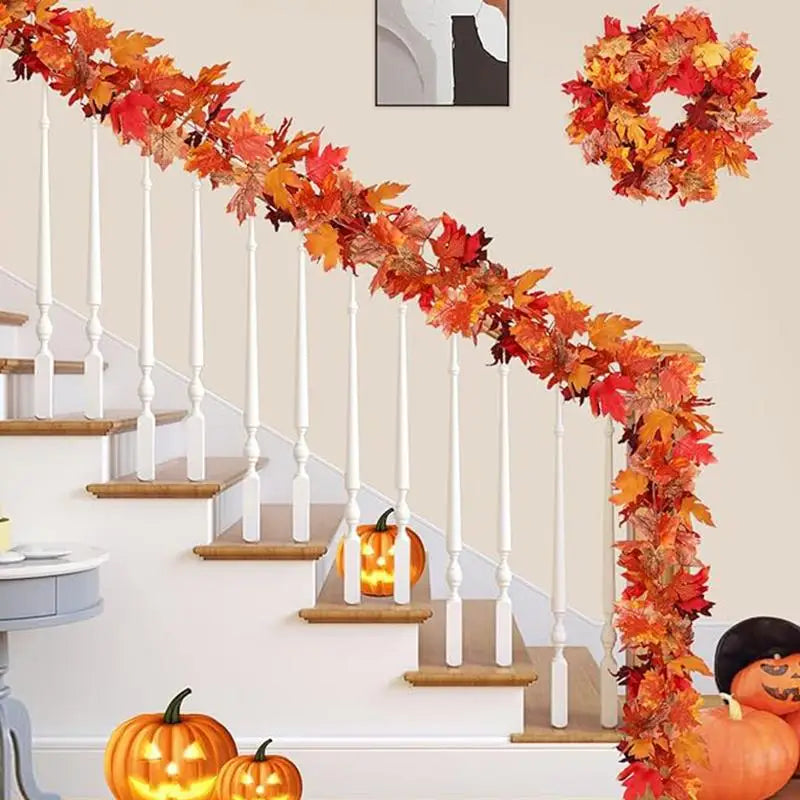Fall Garland Maple Leaves Thanksgiving Decorations