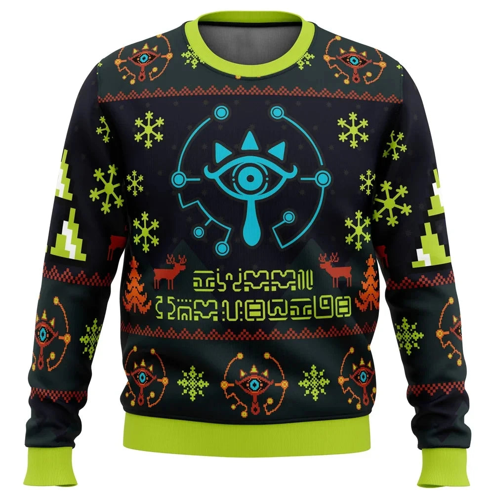 Zelda Sweatshirt And Top Autumn Majoras Mask Seamless Pattern Legend Of Zelda Ugly Christmas Sweater Gift Santa Claus Pullover Mens