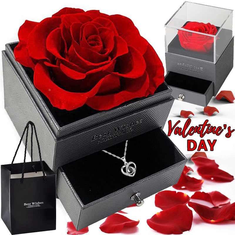 Eternal Rose Flower Jewelry Gift Box