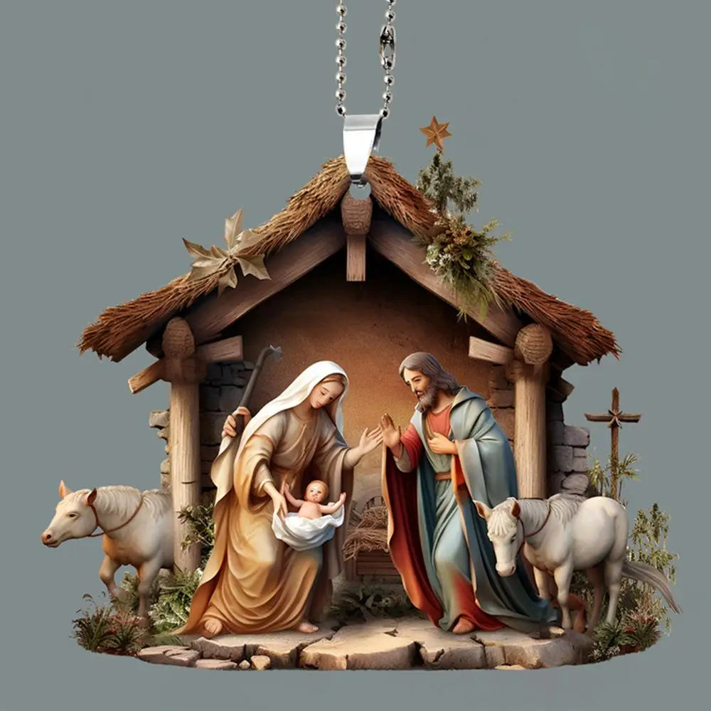 Christmas Nativity Scene Ornaments Nativity Scene Christmas Tree Decoration Nativity Scene Christmas Tree Decoration Acrylic 2D