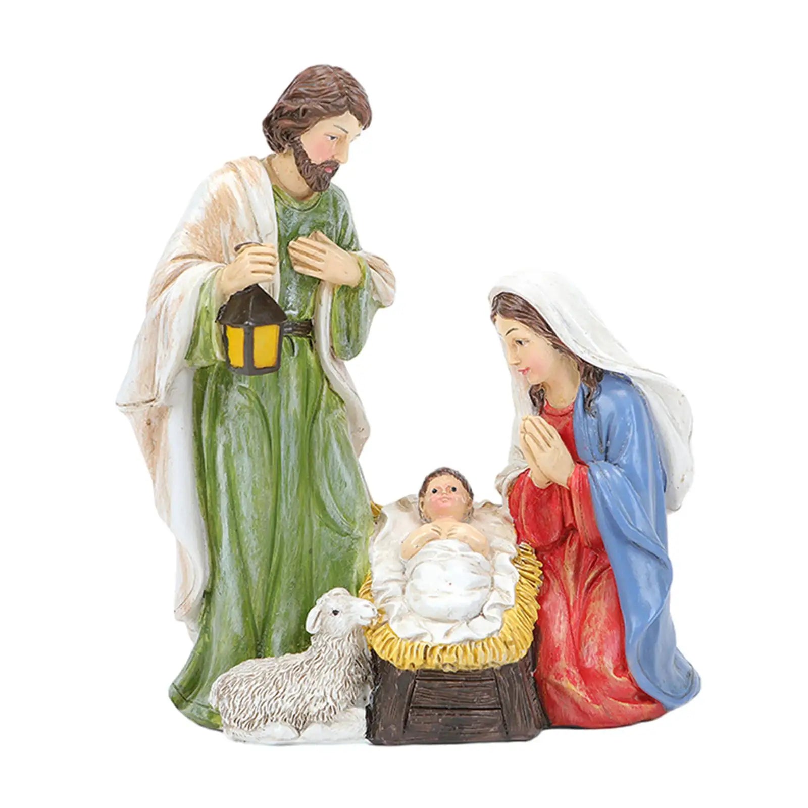 Christmas Nativity Scene Figurines Religious Gift Easter Display Ornament Table Centerpiece Jesus Birth Decoration Decors