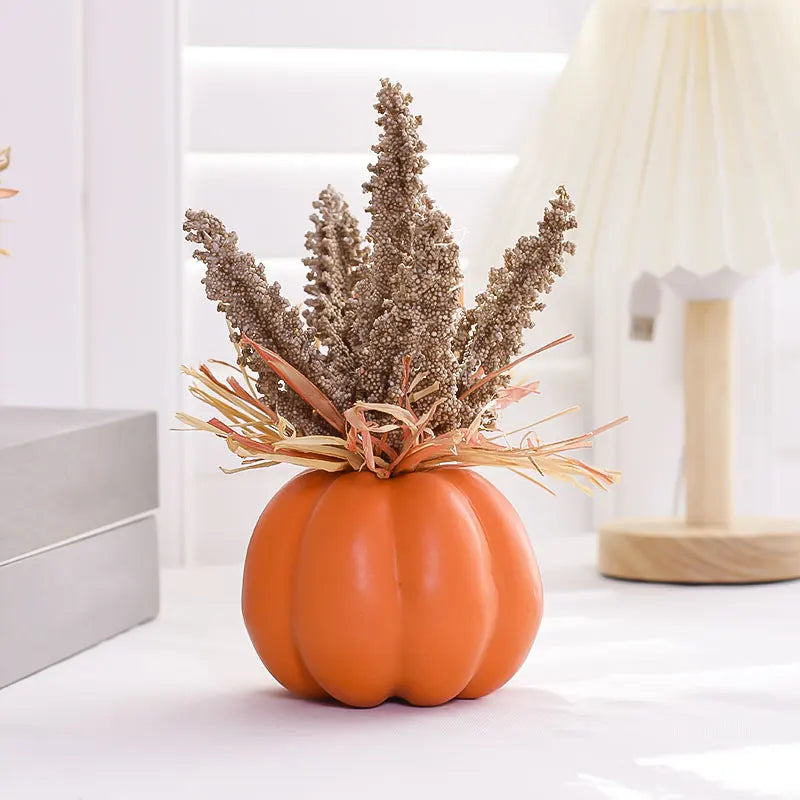 Simulated Wheat Pumpkin Pot