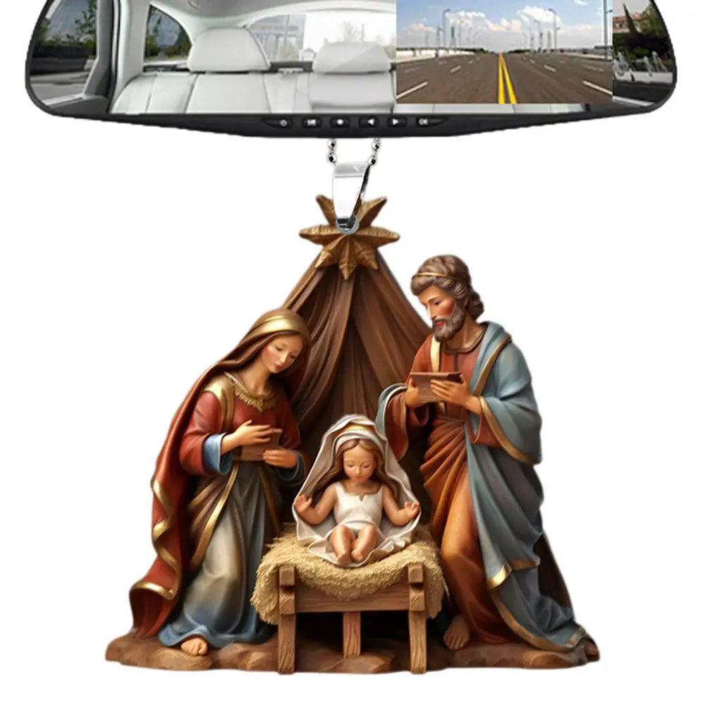 Nativity Scene Ornaments The Birth Of Jesus Decor Nativity Scene Christmas Tree Decoration Acrylic Nativity Scene Pendant Not 3D